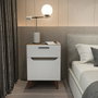 Hanah Home Losso Mesilla de Noche Blanco y Roble